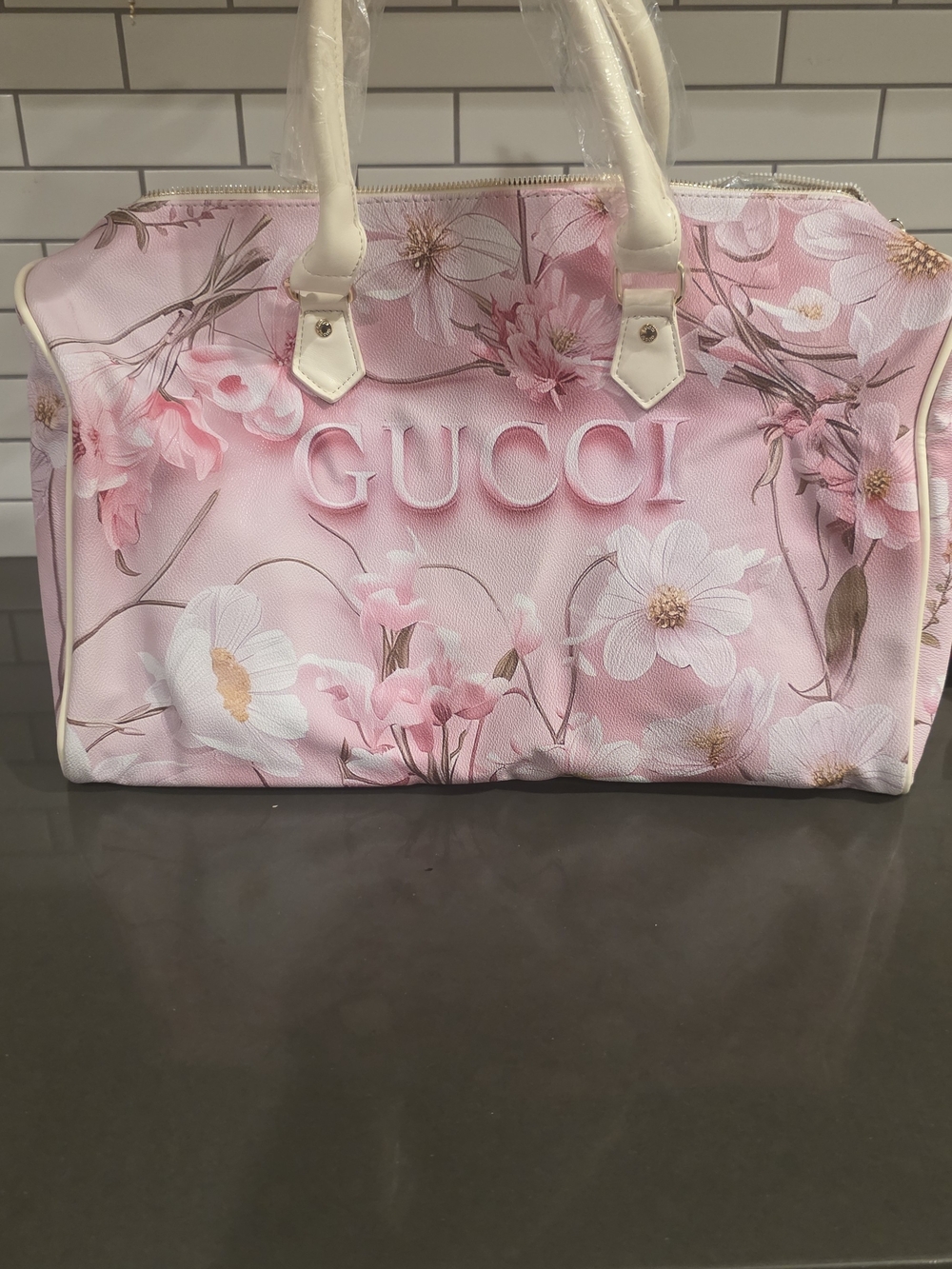 Floral Pink Carryall Handbag - Picture 3 of 7